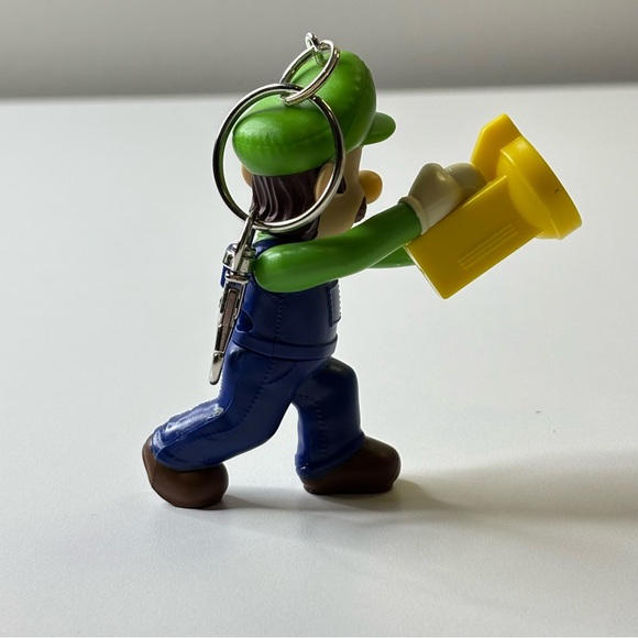 Luigi upcycled Action Figure Keychain - Green and Yellow - Picture 3 of 8